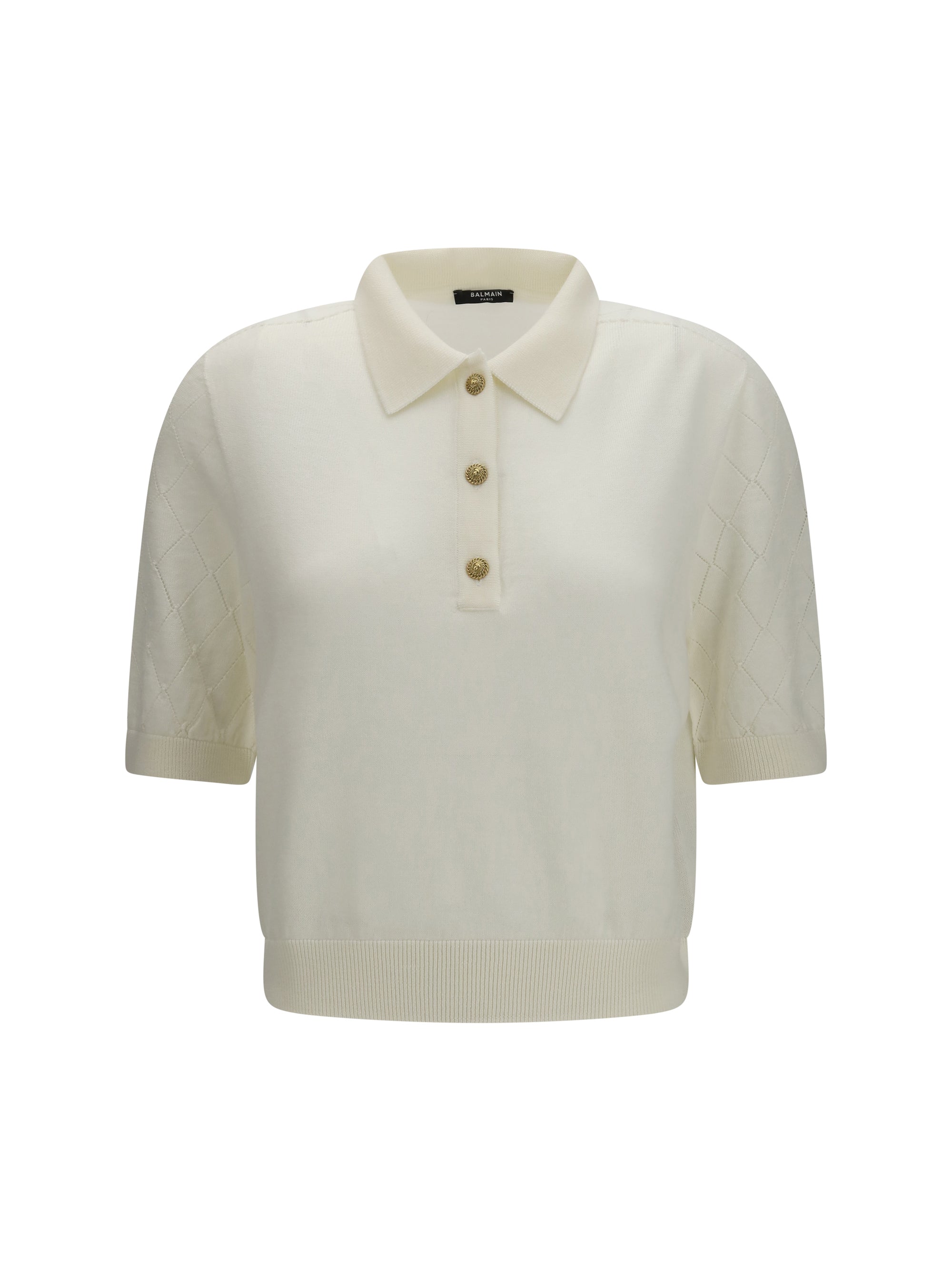 BALMAIN 36 wool polo with vintage buttons