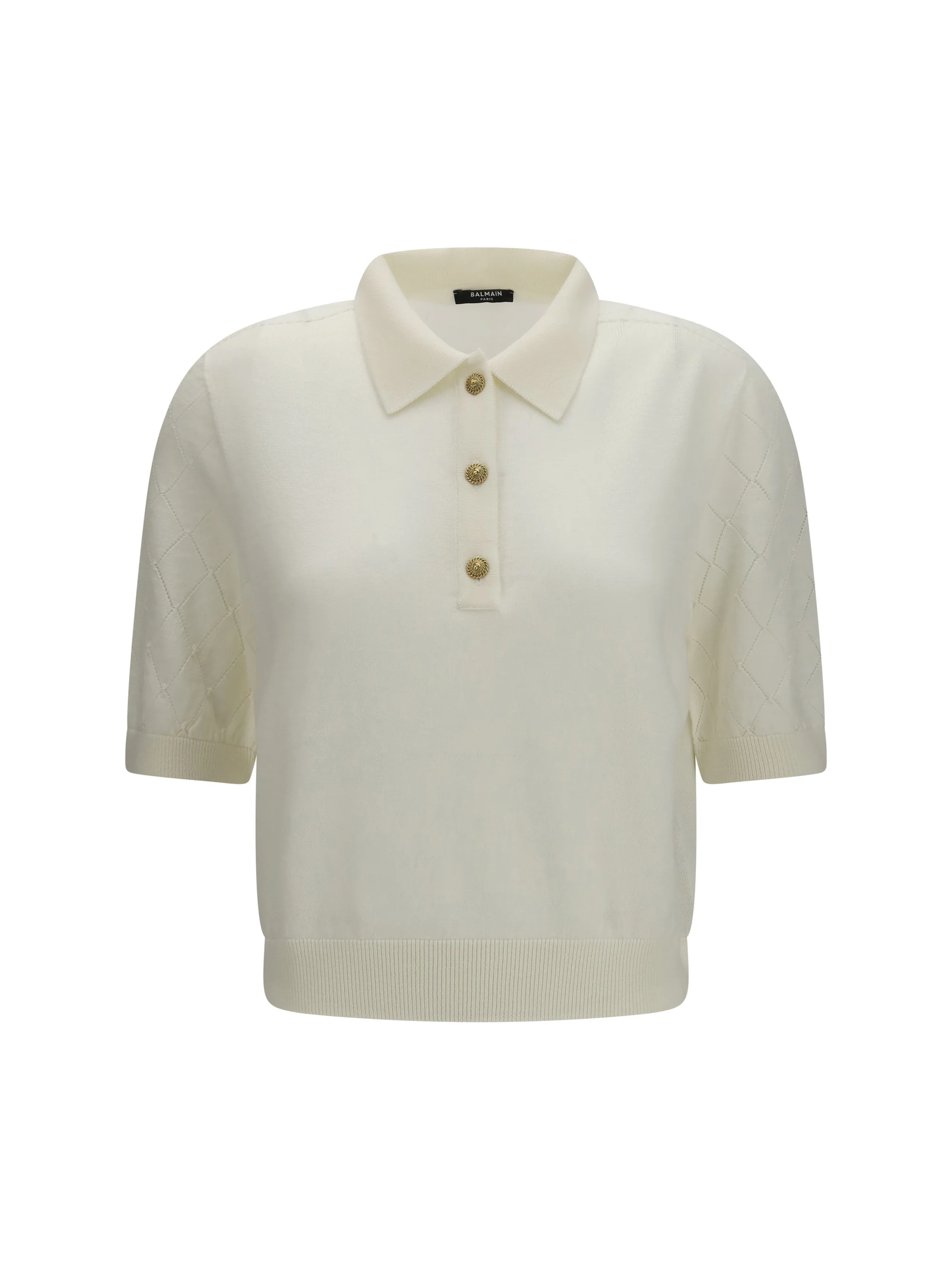 wool polo with vintage buttons