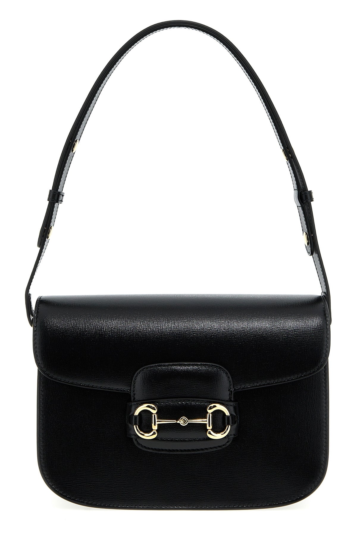 GUCCI OS gucci horsebit 1955 shoulder bag in black textured leather