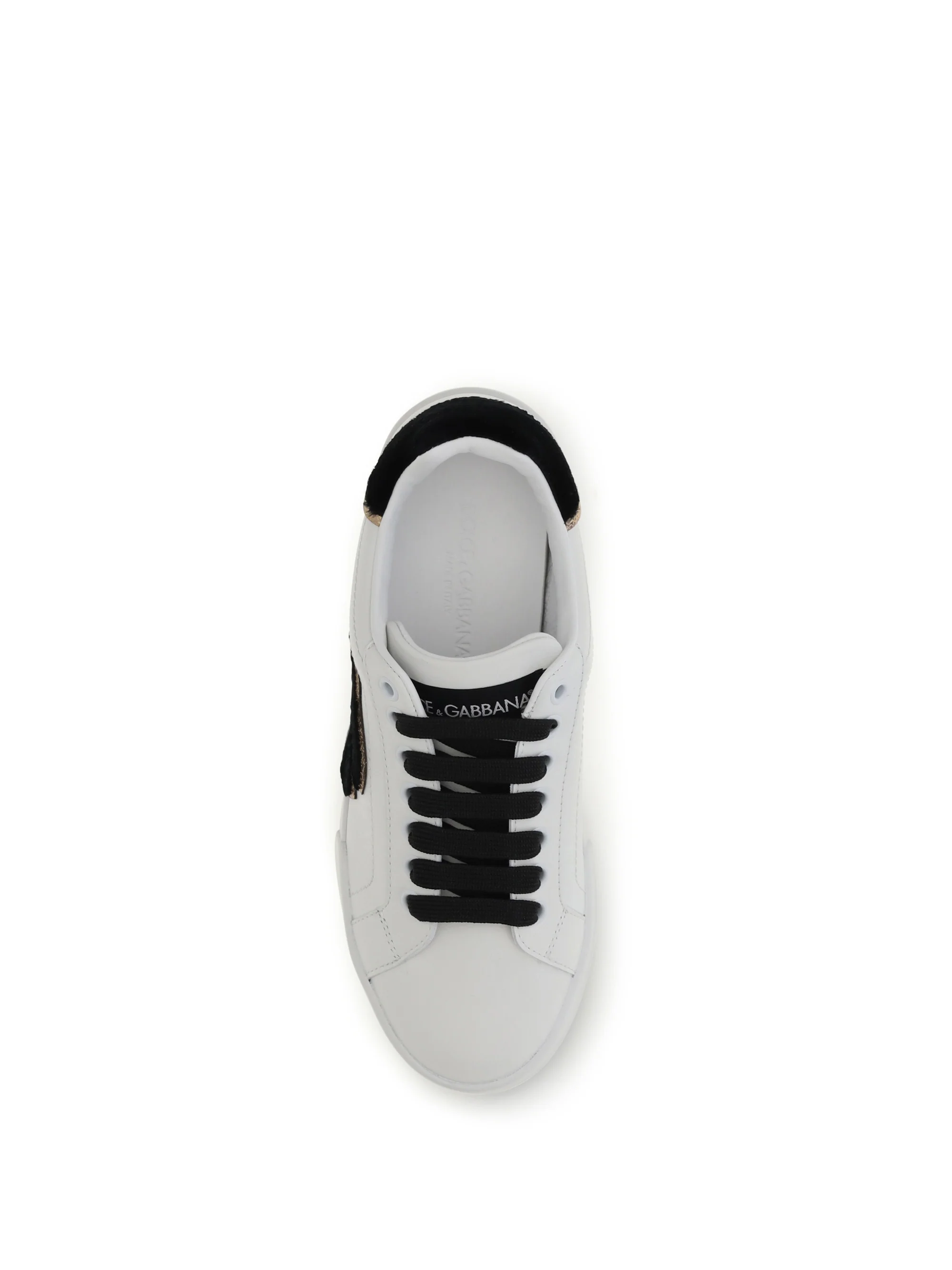 leather sneakers with logo