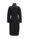 harlin draped ramie-blend satin dress