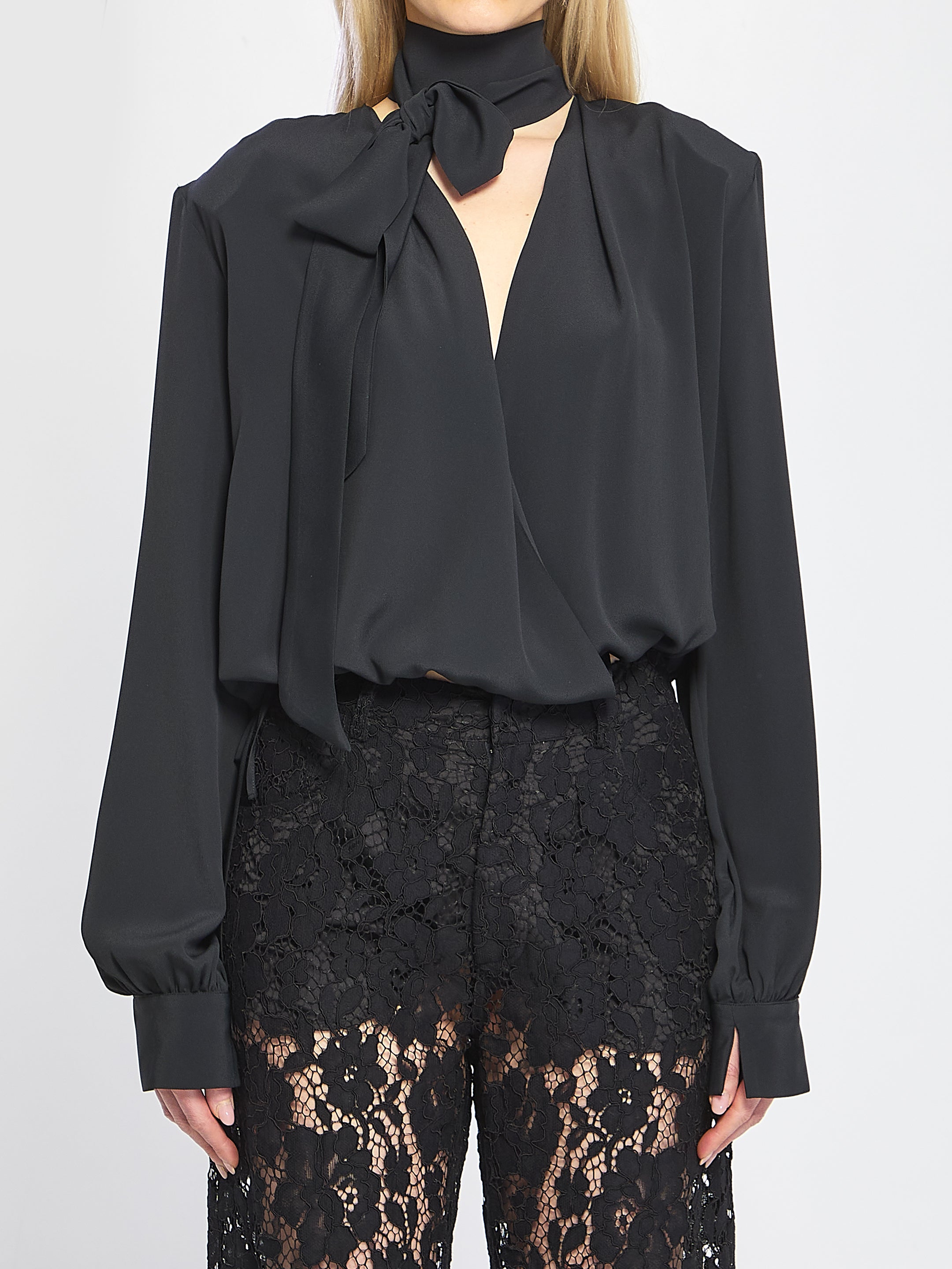 FEDERICA TOSI 40 cross-over blouse with scarf