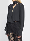 cross-over blouse with scarf