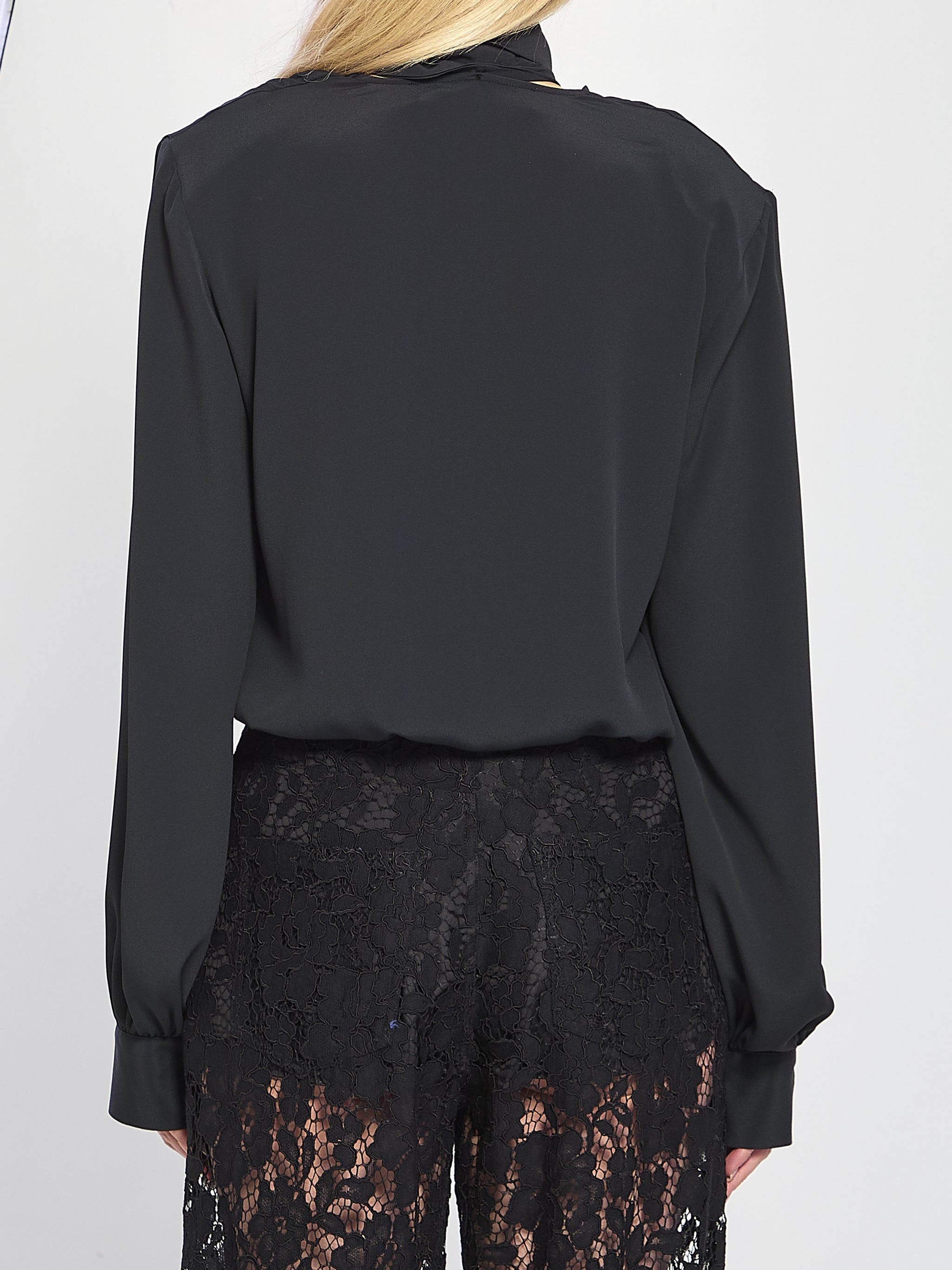 cross-over blouse with scarf