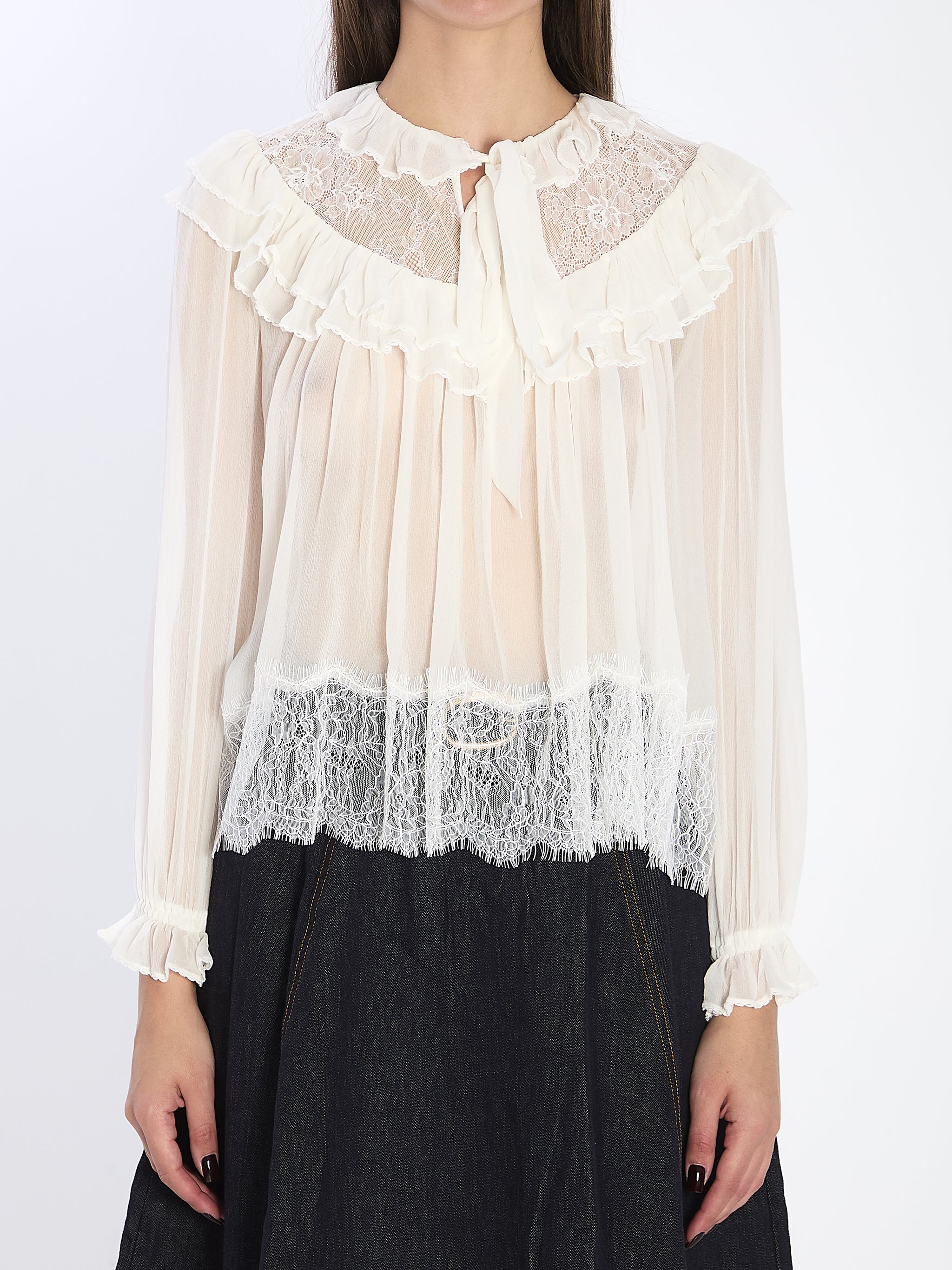 georgette lace blouse
