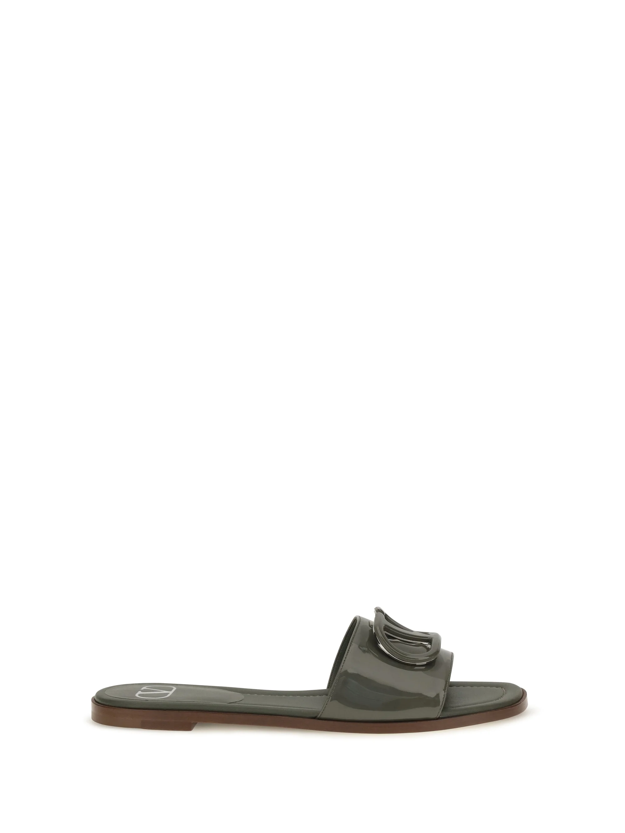 VALENTINO GARAVANI 36 vlogo patent leather slide sandals