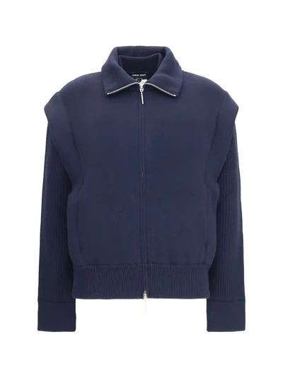 padded virgin wool bomber jacket