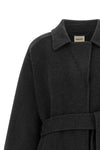 the khaite alder jacket in pure anthracite grey structured wool defines an ove