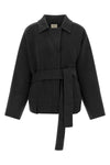 the khaite alder jacket in pure anthracite grey structured wool defines an ove