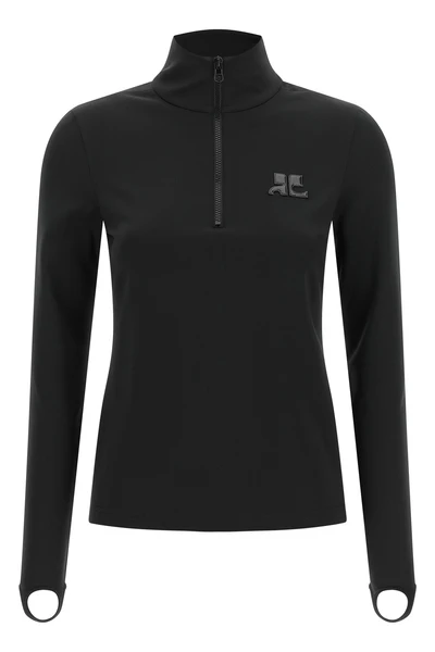 the second-skin jersey by courrèges defines a tight and structured silhouette