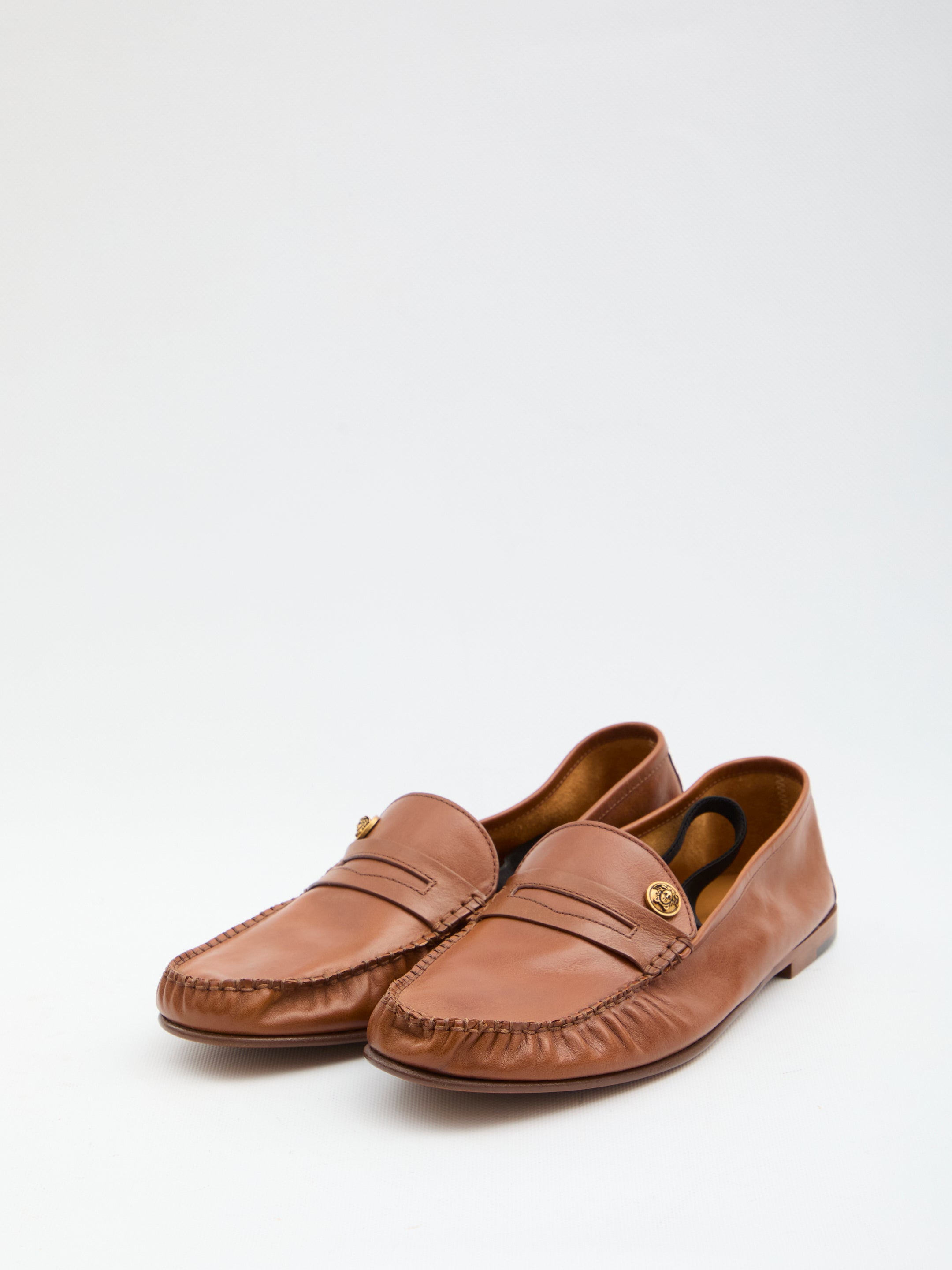 VERSACE 36 medusa leather loafers