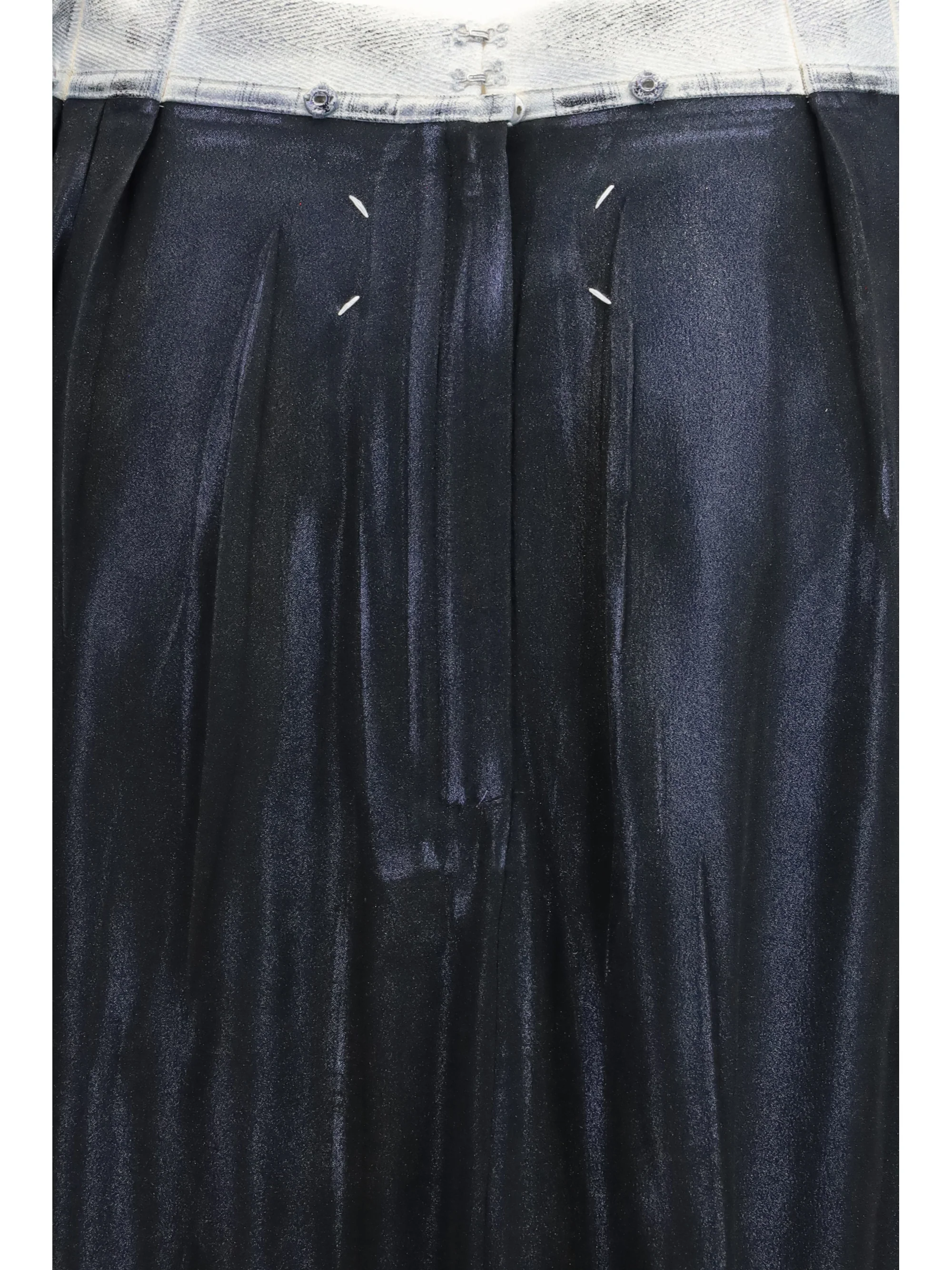foil-treated midi skirt