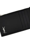 black leather cuir glacè mat zip metallic silver logo