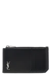 black leather cuir glacè mat zip metallic silver logo