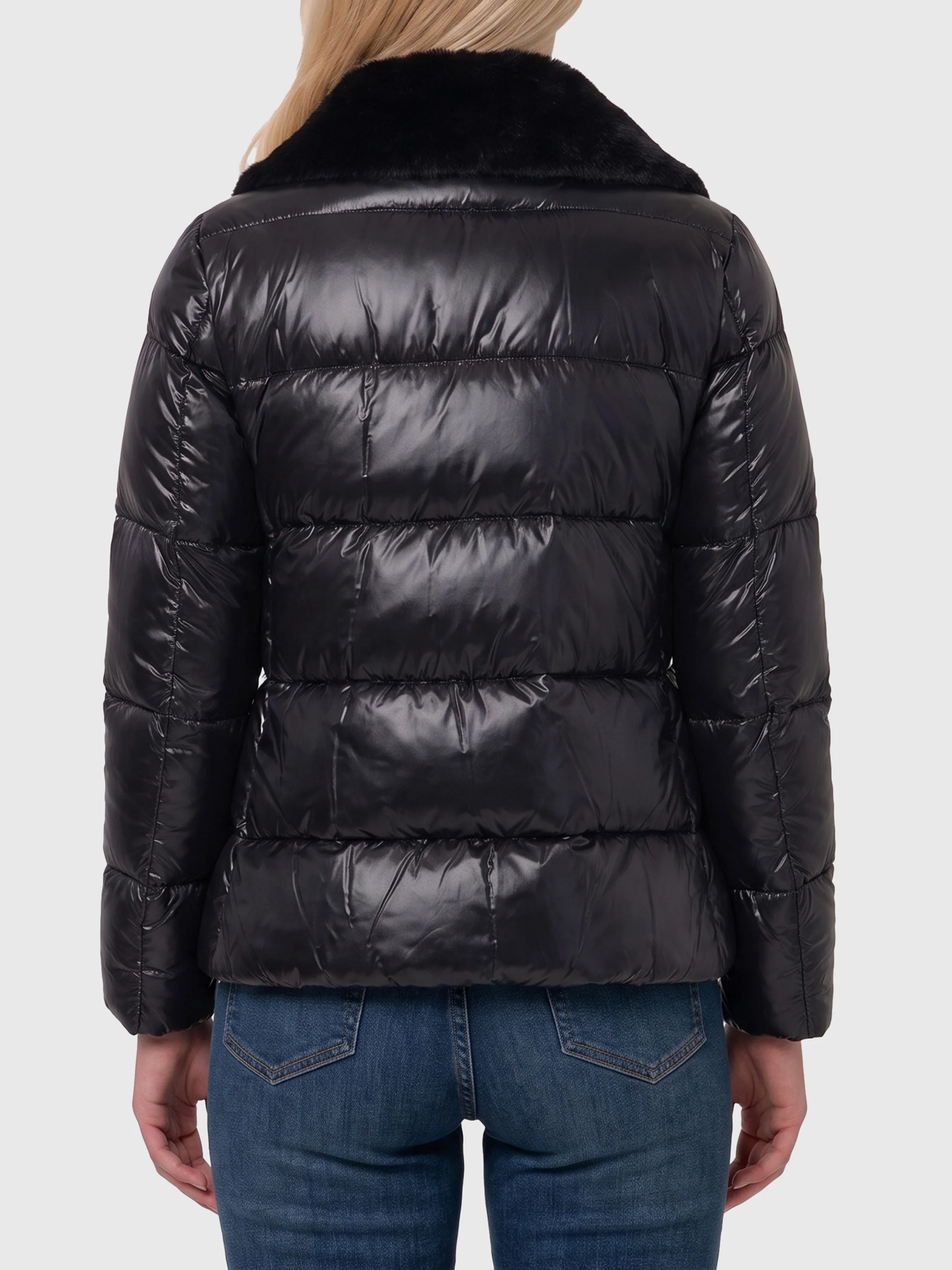 HERNO 40 ultralight nylon and fur collar jacket