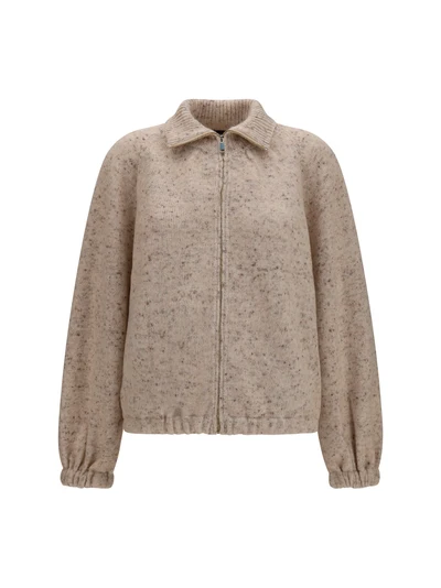 oversized bouclé yarn bomber jacket with lurex