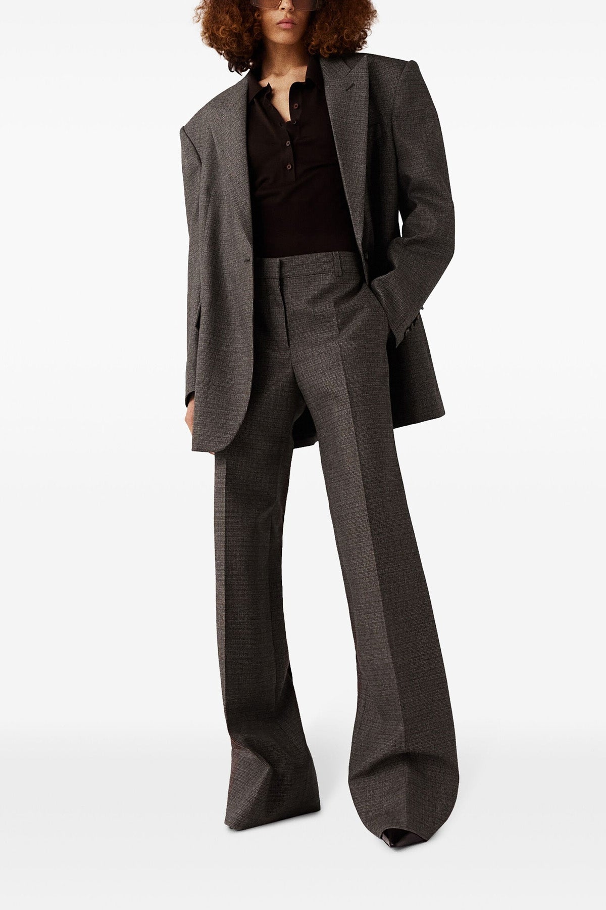 STELLA MCCARTNEY 40 micro houndstooth wool trousers