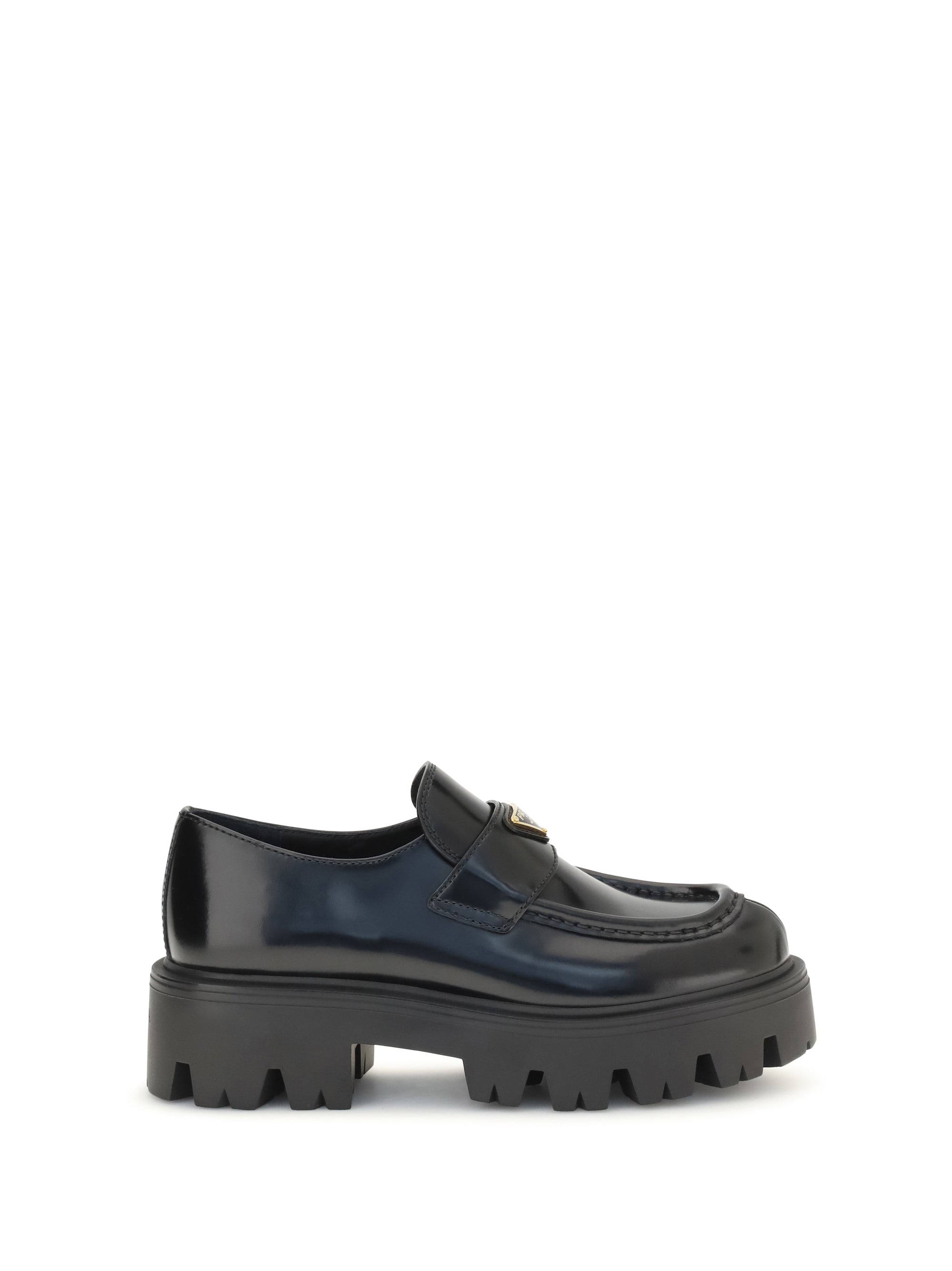 PRADA 36 brushed leather loafers