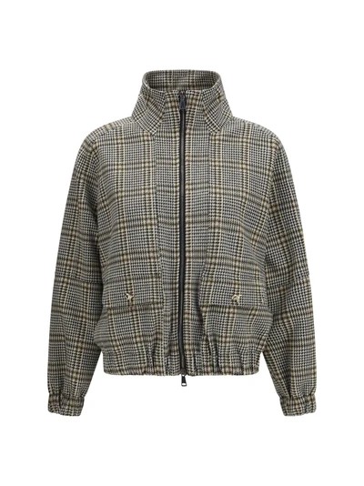 check jersey bomber jacket
