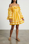 daylight striped cotton curled dress