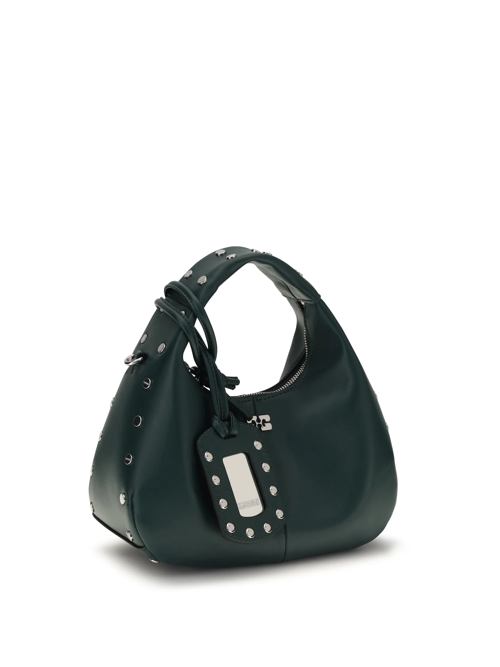 GANNI OS mini studded hobo handbag