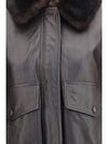 russo leather bomber with shearling collar
