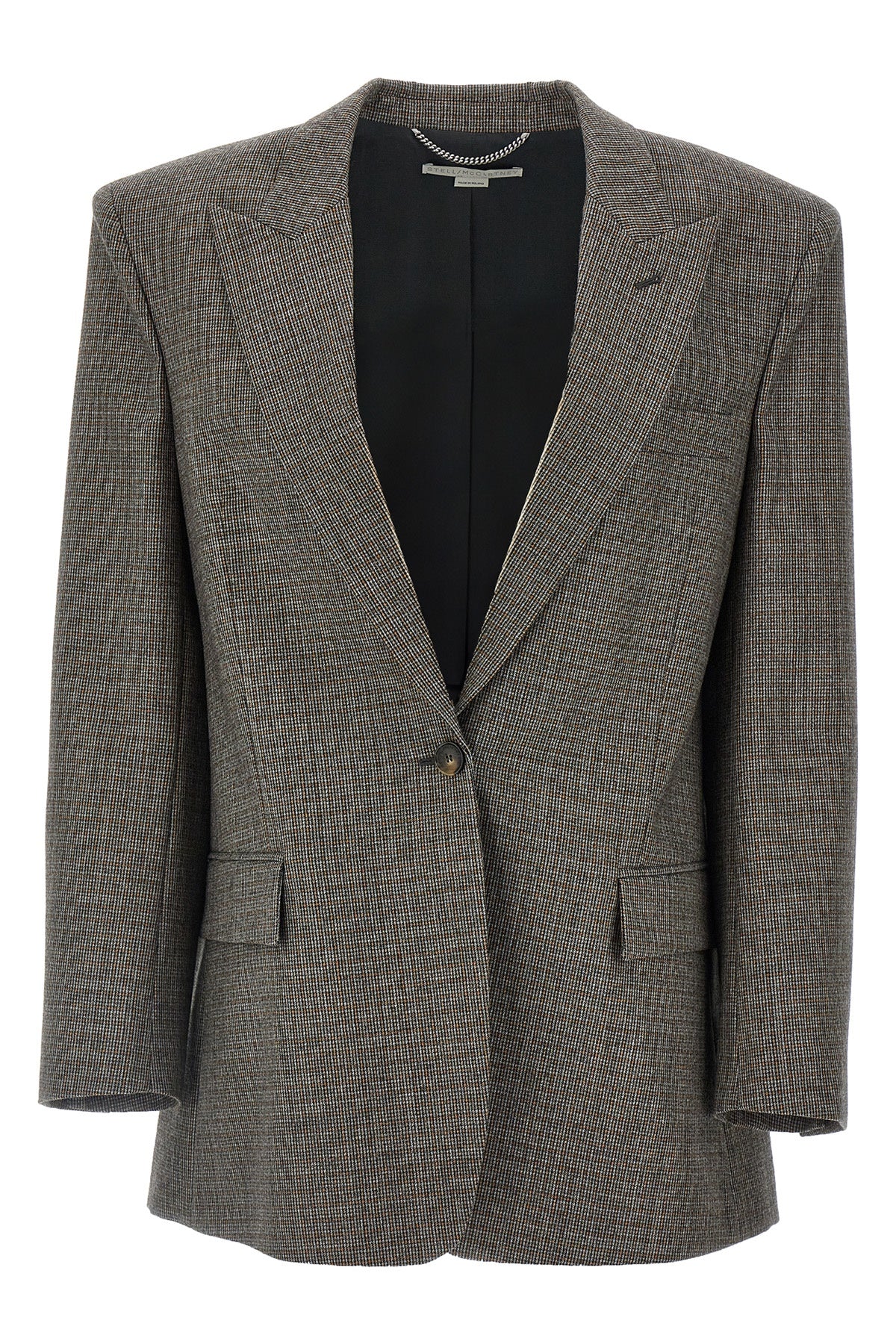 STELLA MCCARTNEY 40 single-breasted blazer in micro houndstooth wool