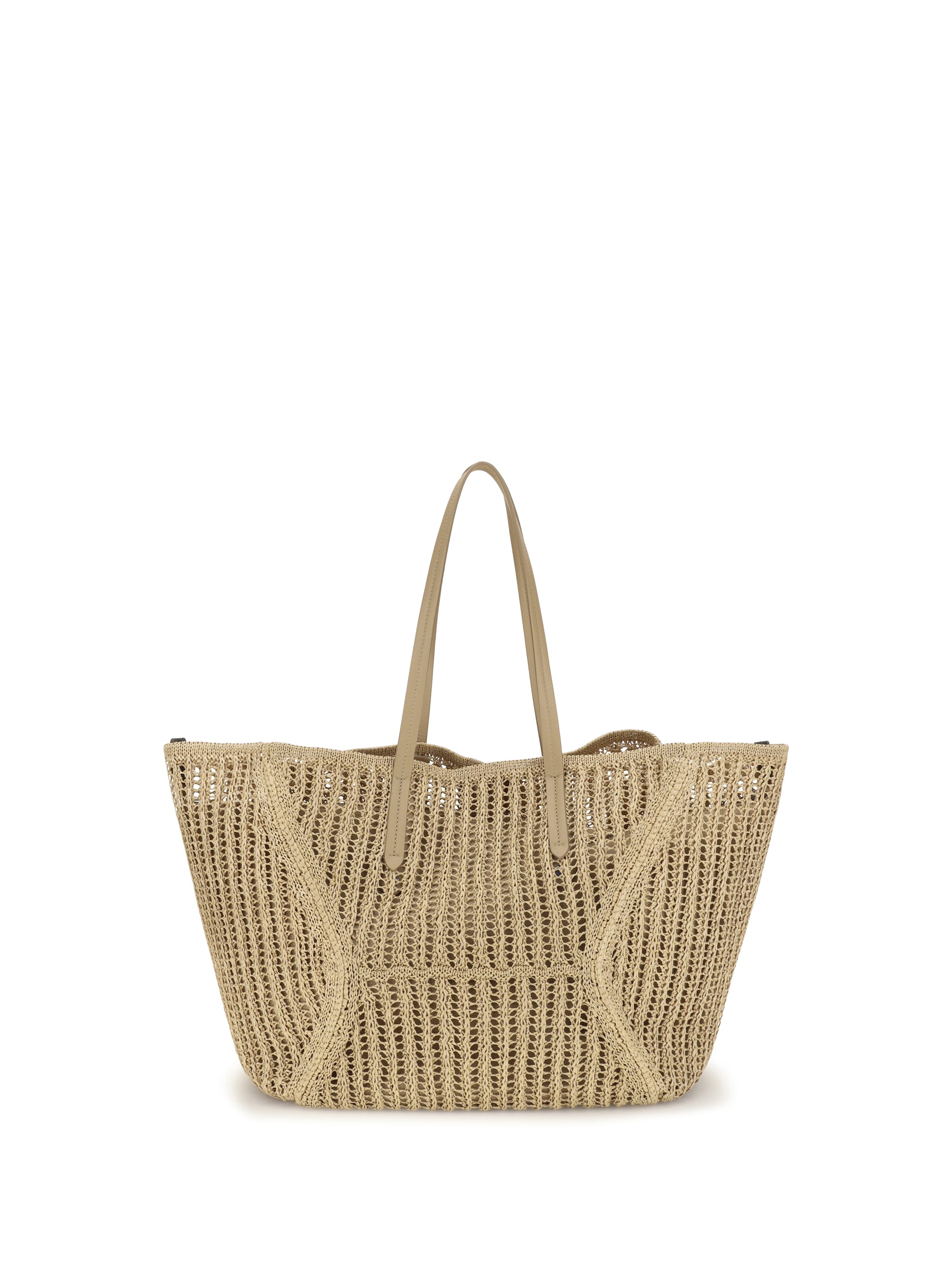 BRUNELLO CUCINELLI OS bc duo shoulder bag in raffia