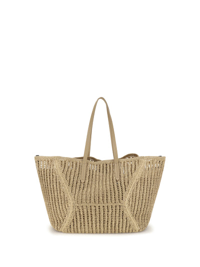 bc duo shoulder bag in raffia