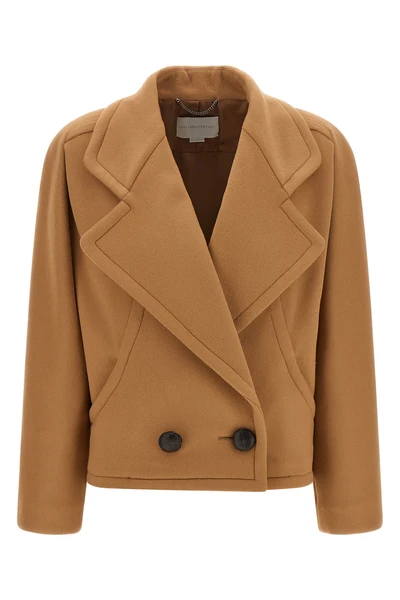 the stella mccartney pure wool short coat defines new sartorial volumes through