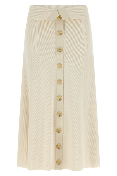 rebellion ribbed stretch viscose midi skirt