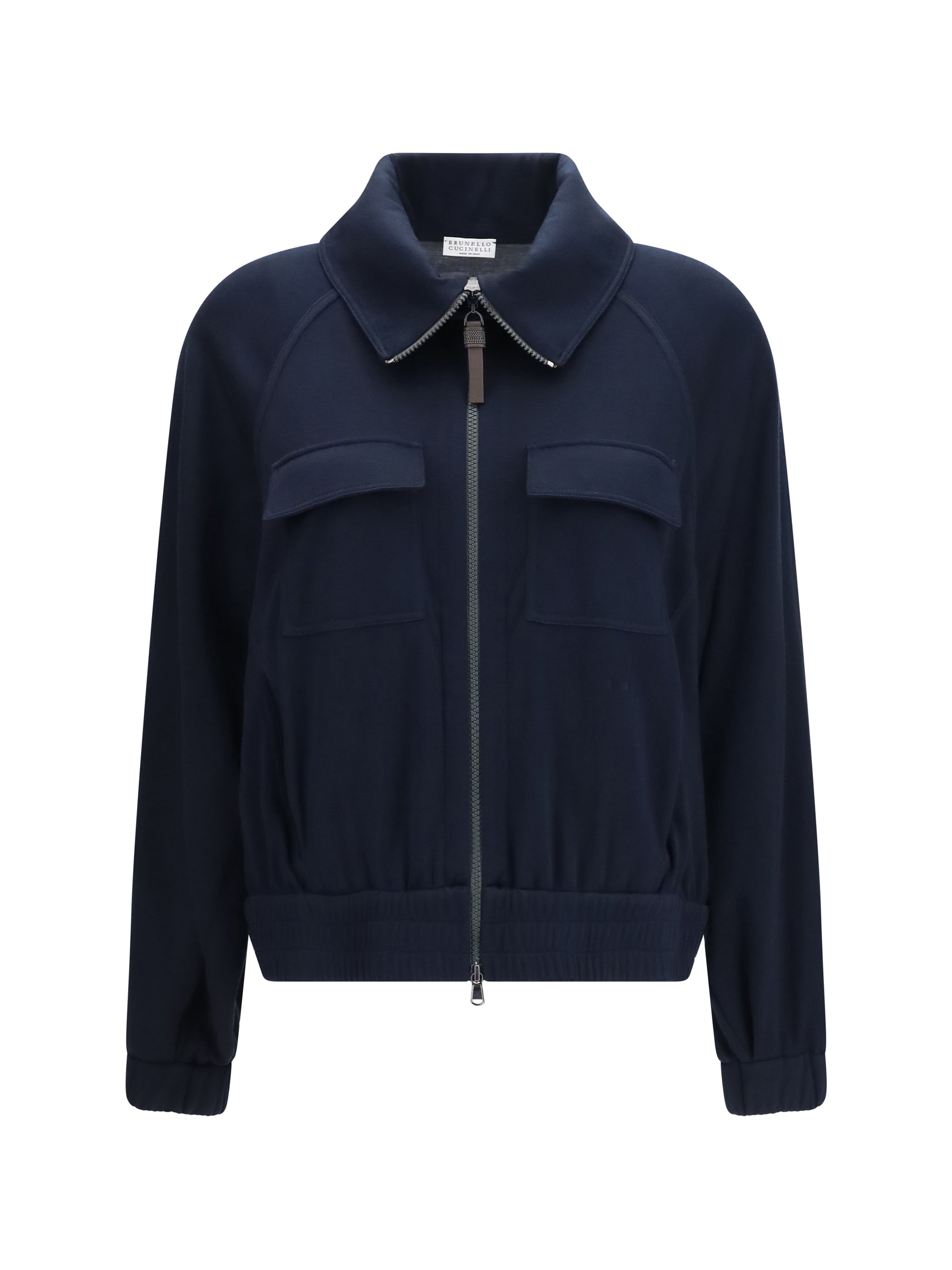 BRUNELLO CUCINELLI M high-neck sweatshirt in cotton and silk blend