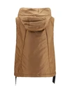 hooded padded vest in water repellent canvas