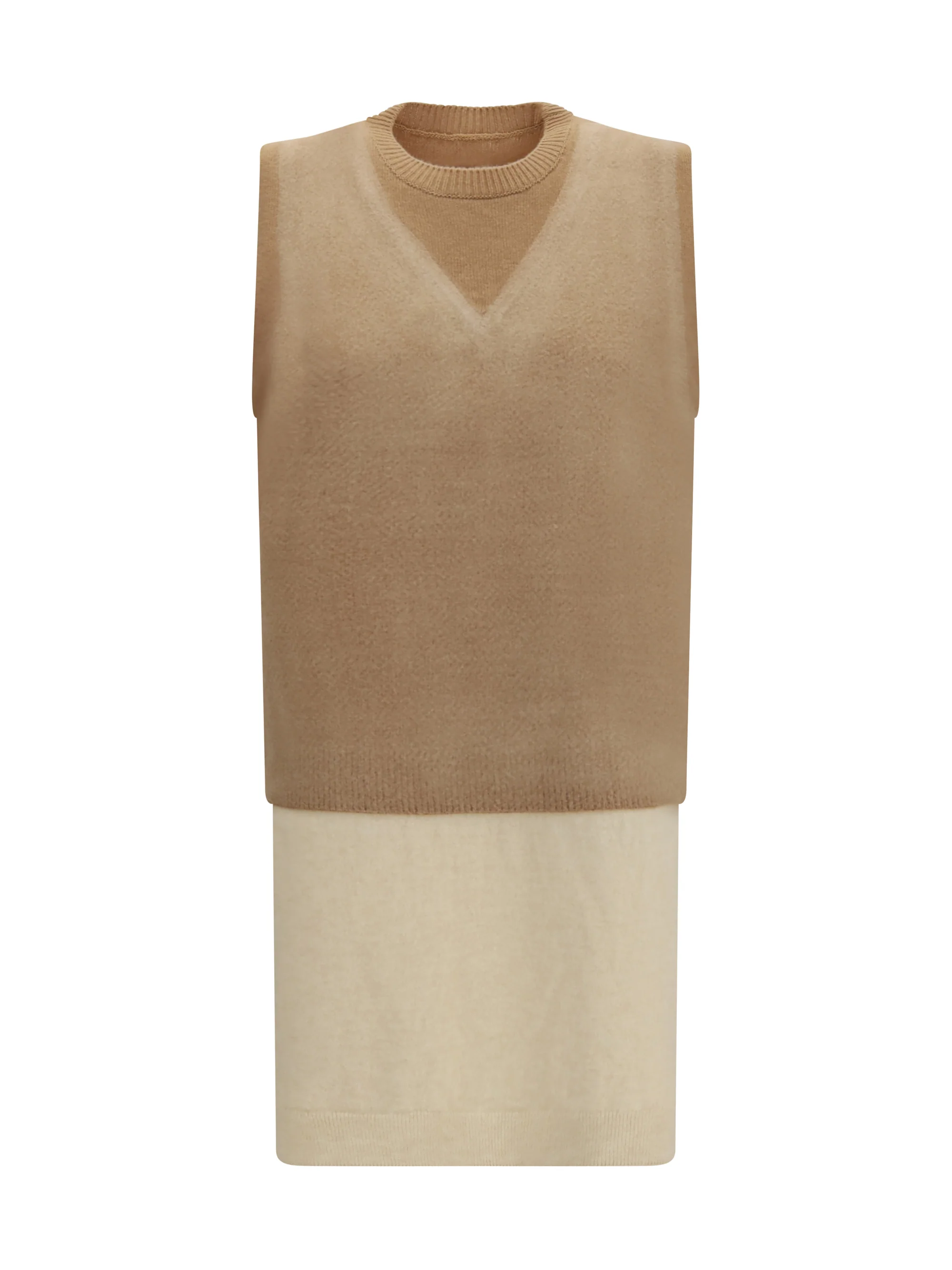 MARGIELA M double-layer wool knit vest