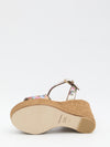 platform in nappa with thread embroidery