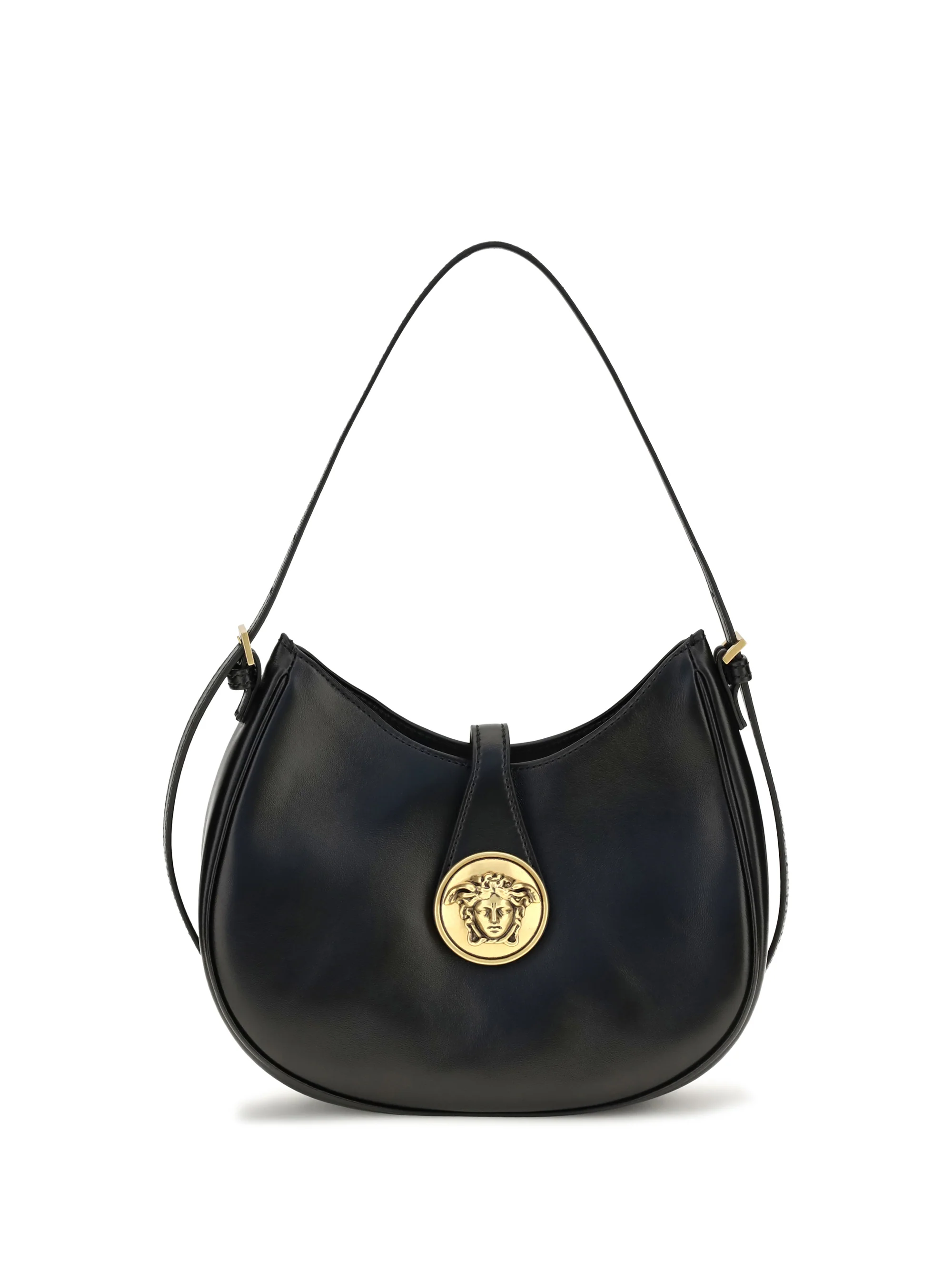VERSACE OS small emblème hobo lambskin shoulder bag