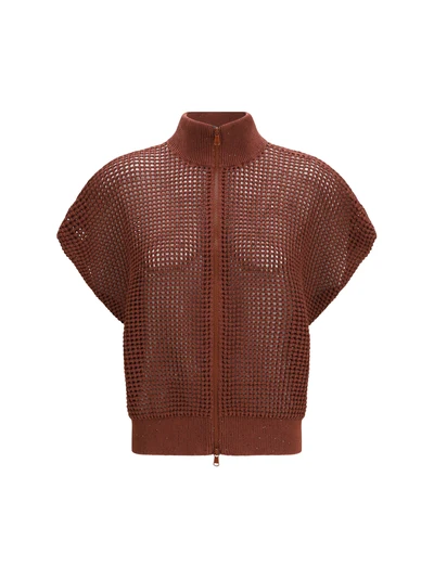 cotton mesh cardigan with dazzling details