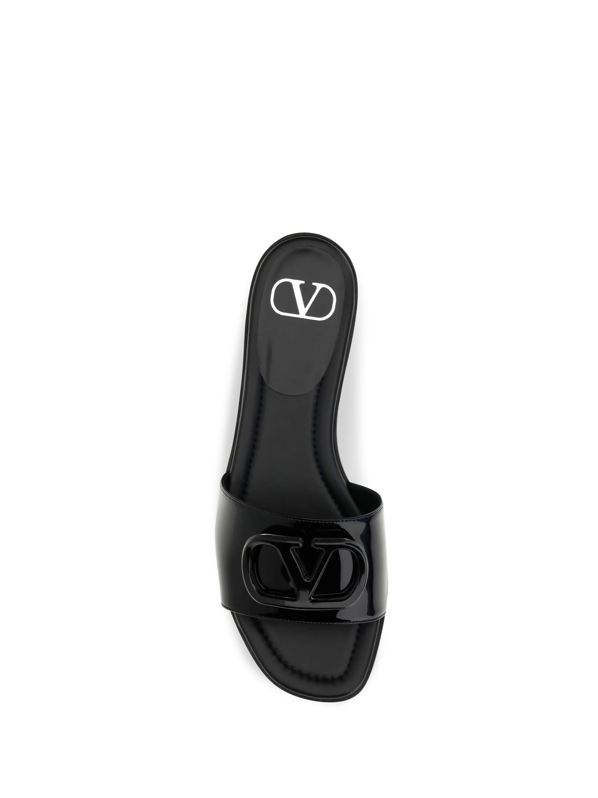 vlogo patent leather slide sandals