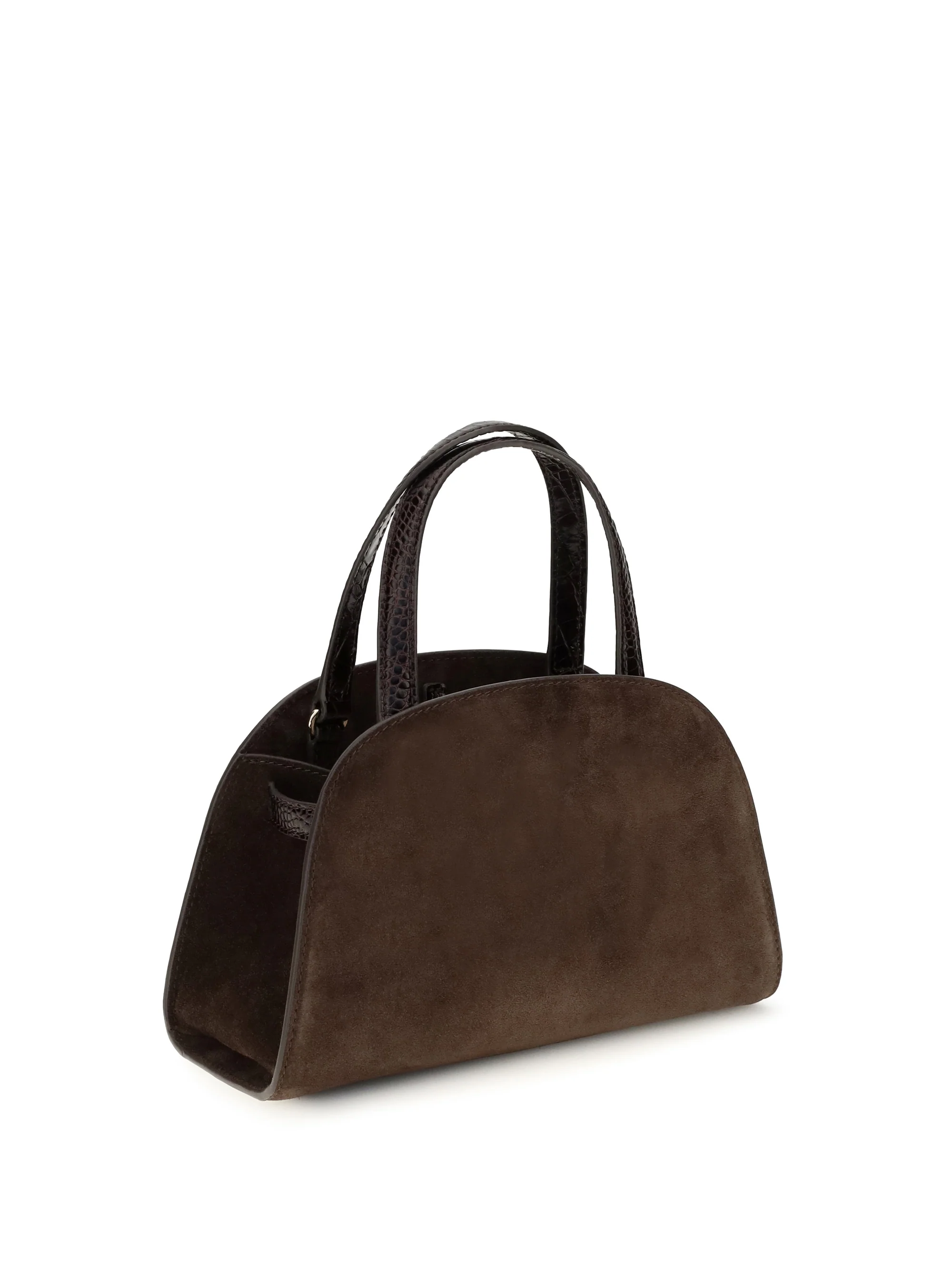 small romy suede top handle bag