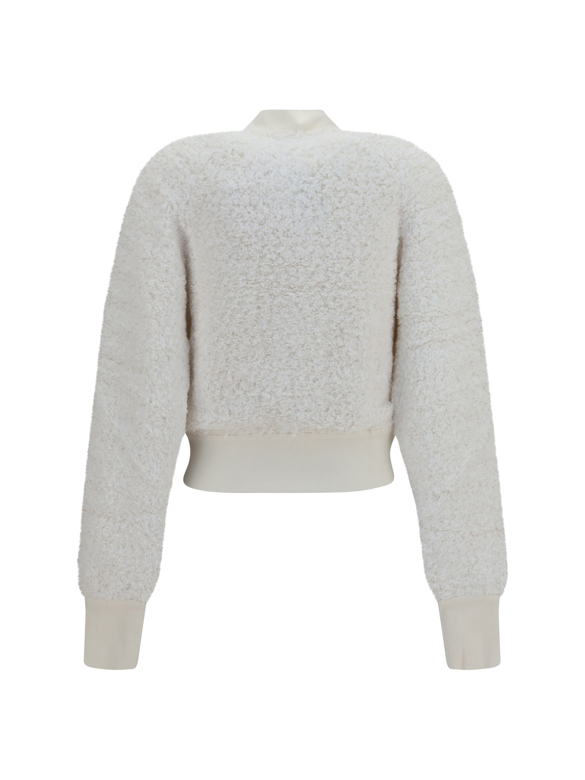BALMAIN 36 tweed bomber jacket with lion-head buttons