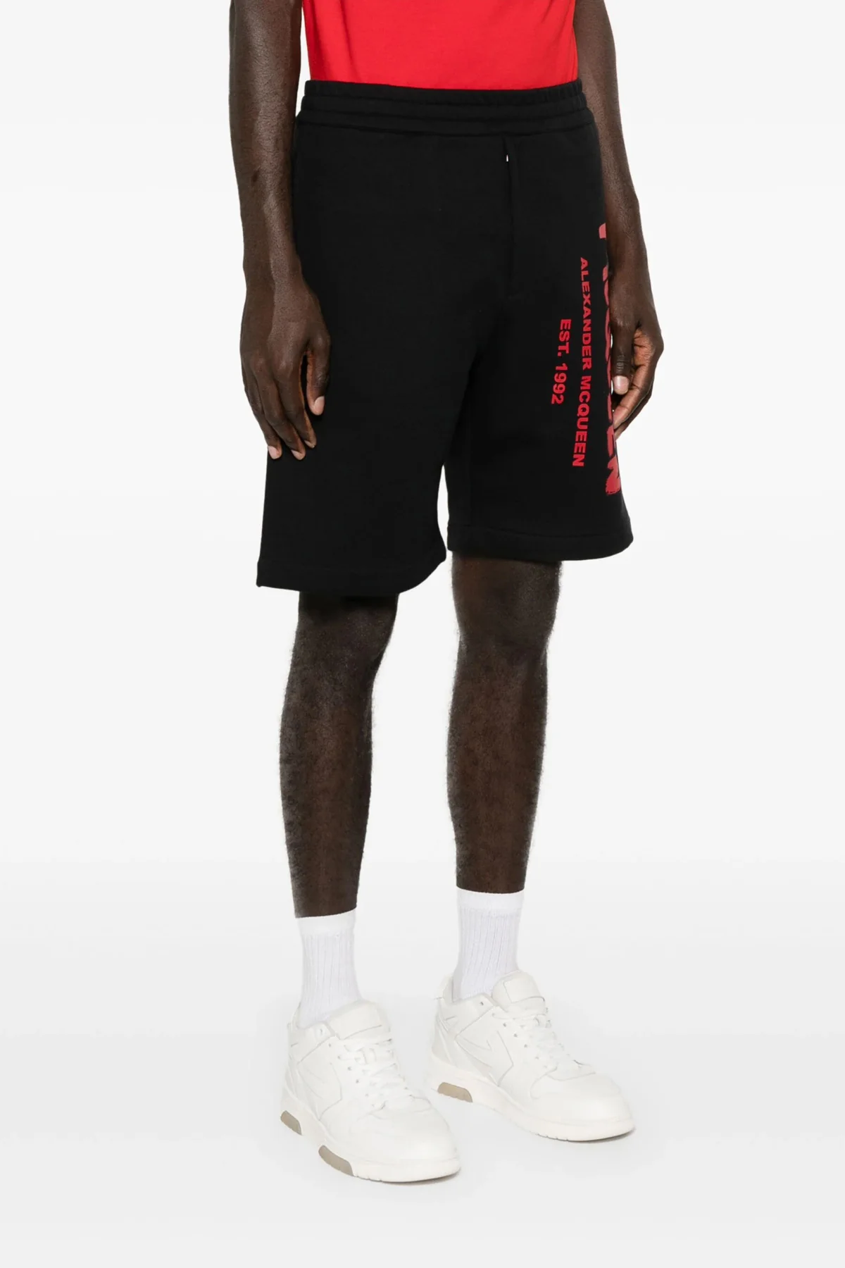 graffiti cotton bermuda shorts