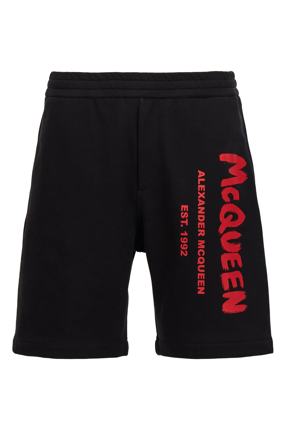 MCQUEEN S graffiti cotton bermuda shorts