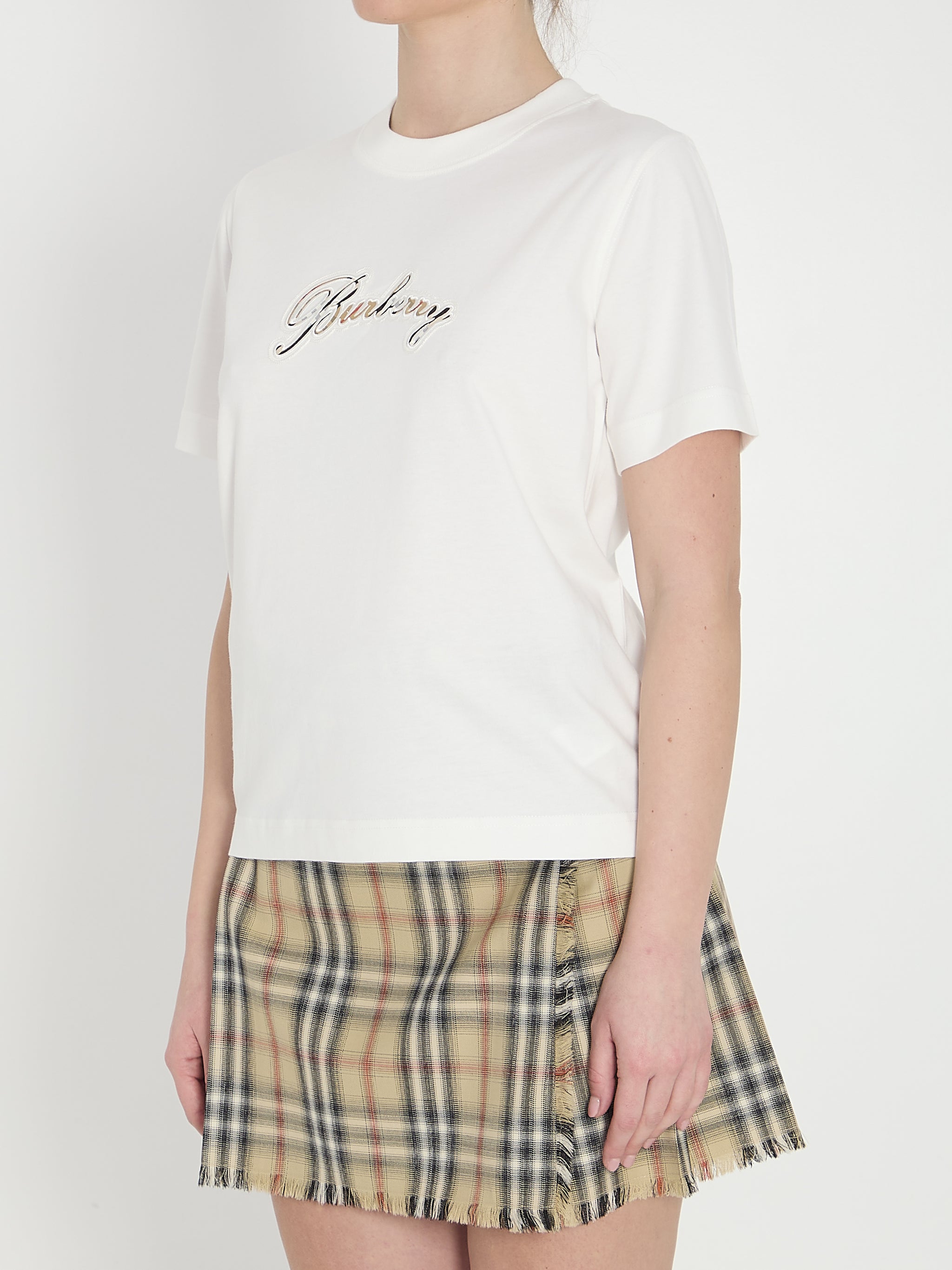 check cotton t-shirt