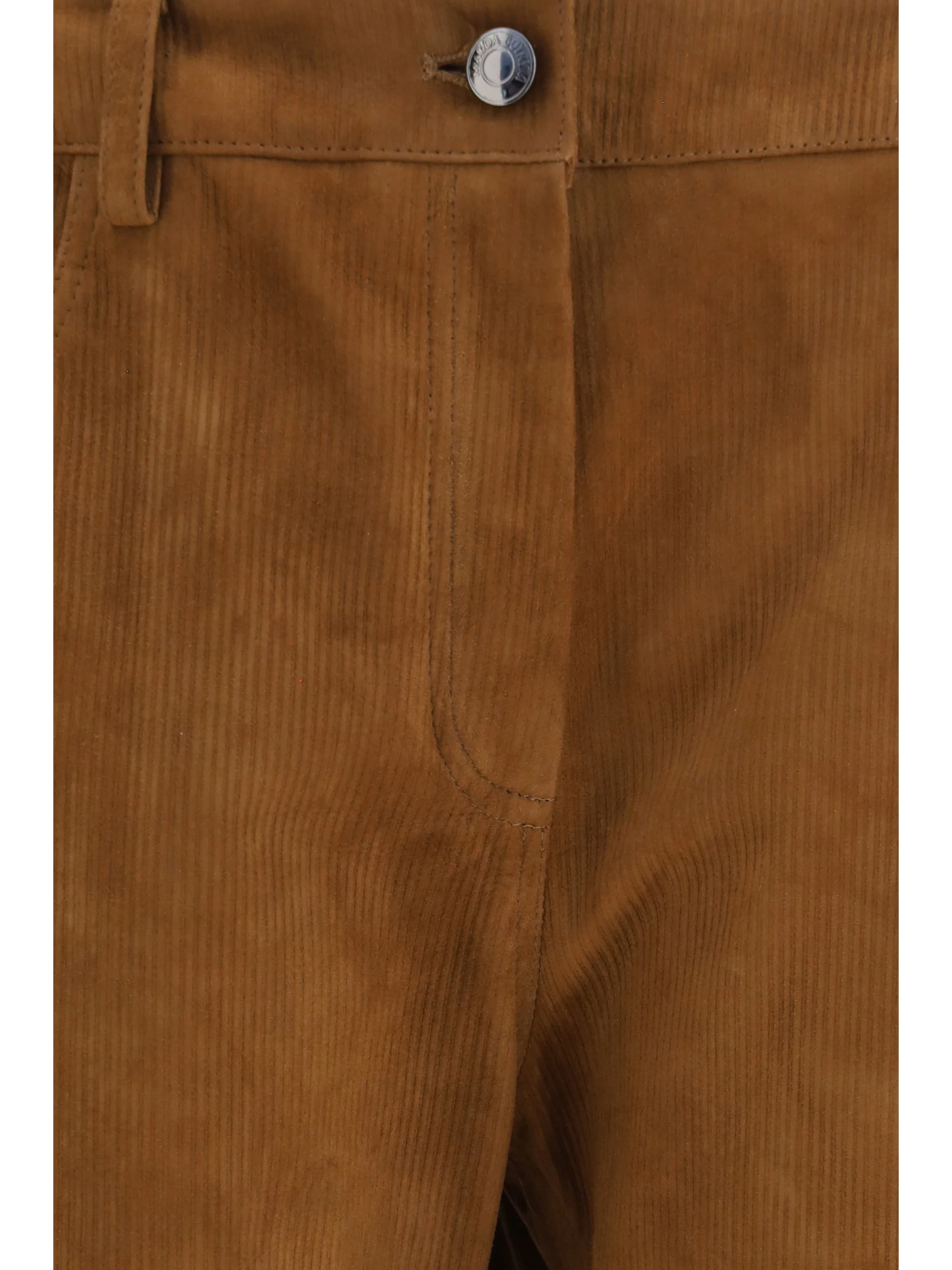 straight-leg corduroy-effect leather pants