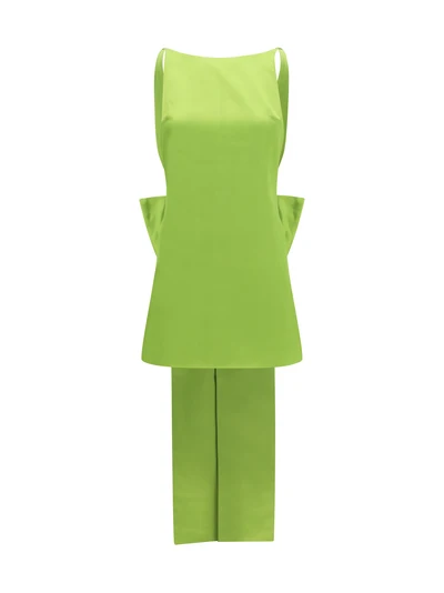 satin dress with back bow