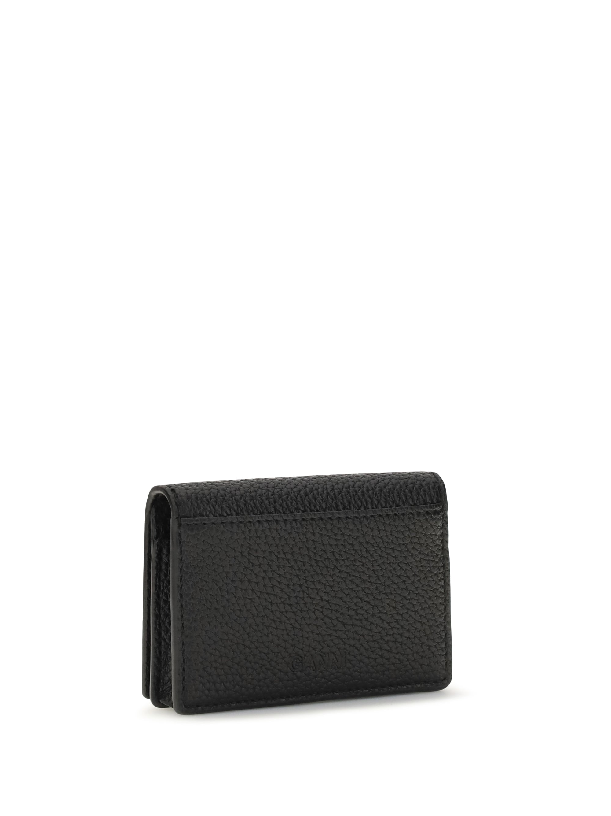 GANNI OS ganni bou card holder with flap grained