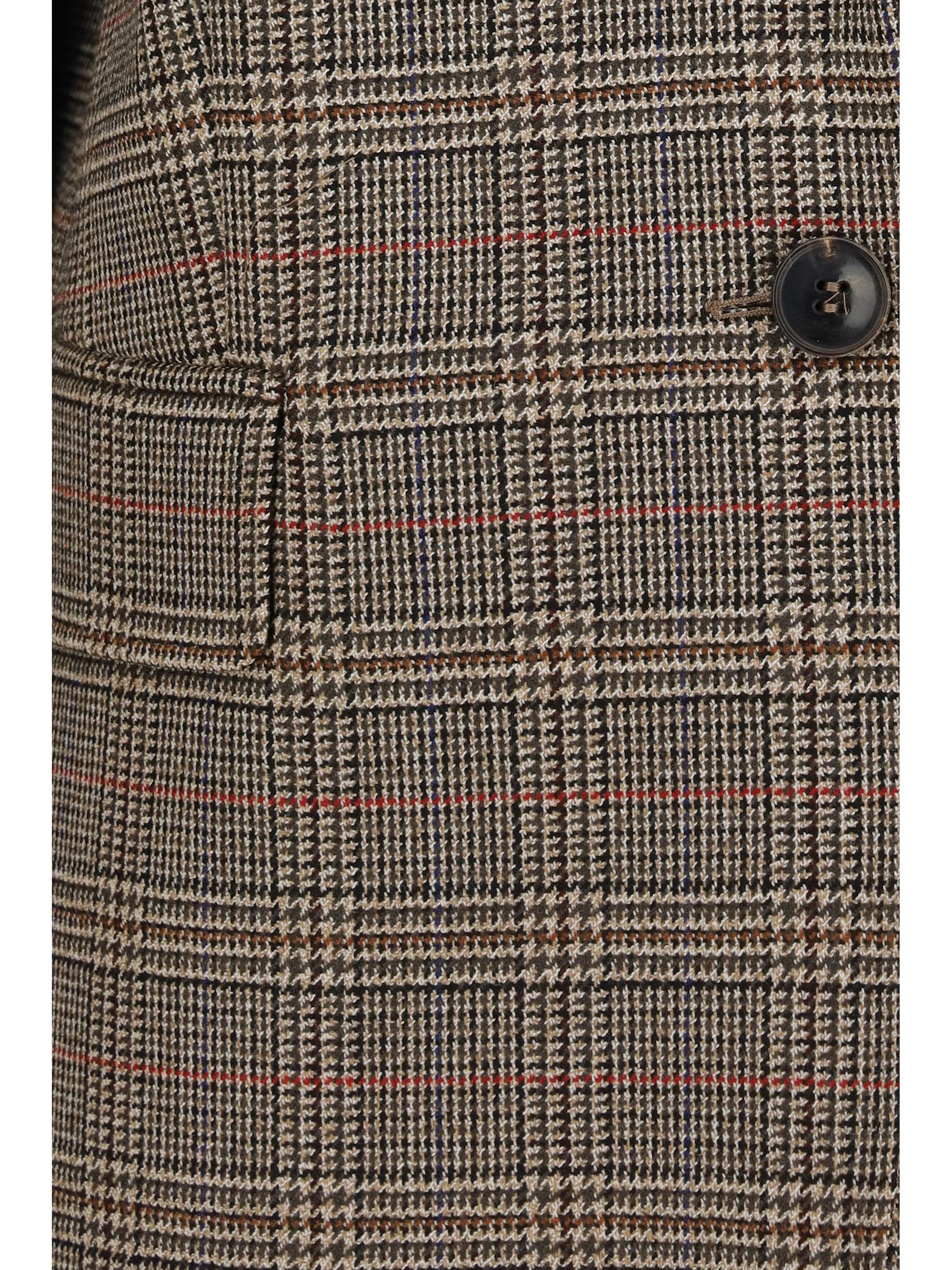 checked pattern wool blazer