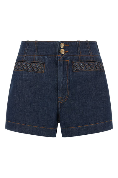 aster cotton denim shorts