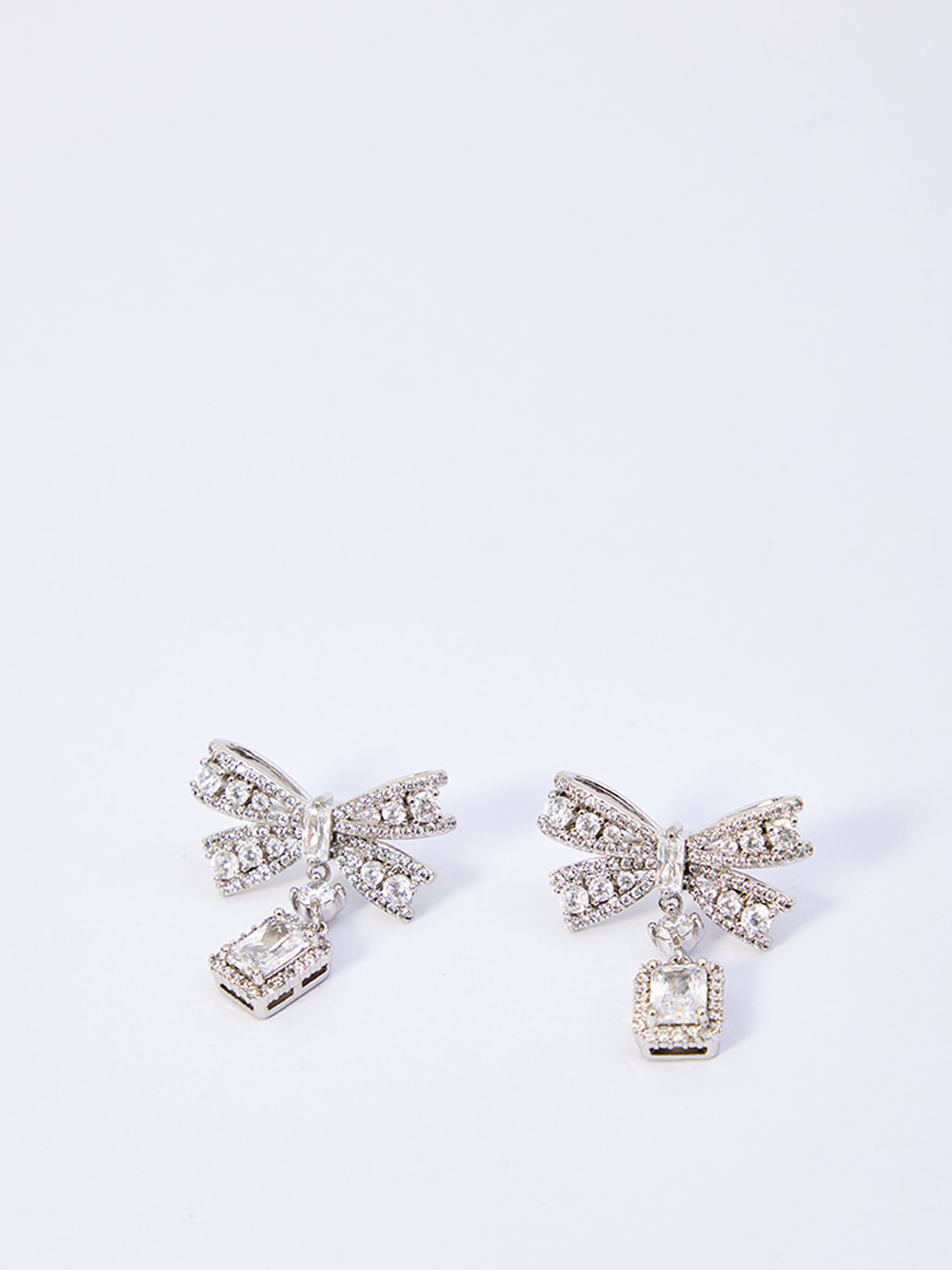 bow crystal drop earrings