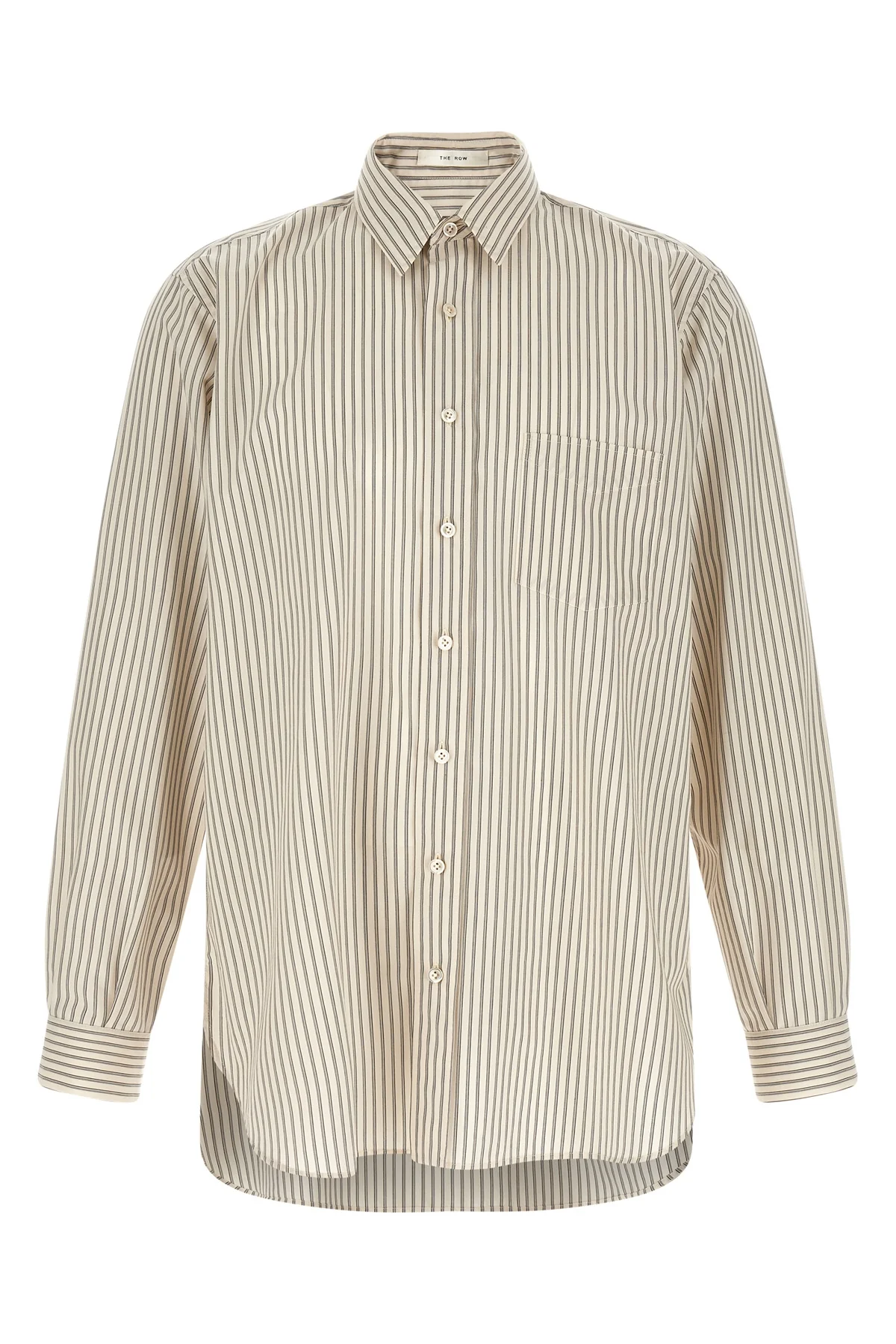 THE ROW L kardiff striped cotton poplin shirt